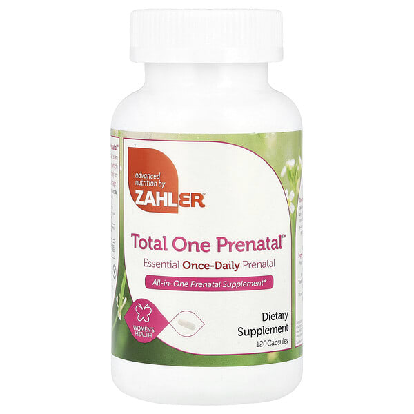 zah08087_v_28.jpg Total One Prenatal™, незаменимое средство для беременных один раз в день, 120 капсул — Zahler