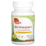 B12 Energizer +, улучшенная формула витамина B12, натуральная вишня, 5000 мкг, 120 пастилок — Zahler