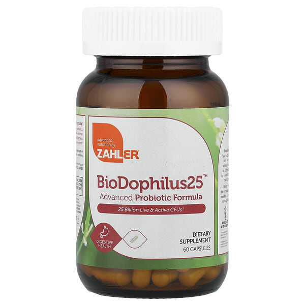 zah08101_v_24.jpg BioDophilus25™, улучшенная формула с пробиотиком, 60 капсул — Zahler