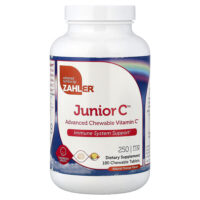 Junior C™, улучшенная формула жевательного витамина C, с натуральным апельсиновым вкусом, 250 мг, 180 жевательных таблеток — Zahler