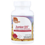 Junior D3™, формула витамина D3 для детей, апельсин, 25 мкг (1000 МЕ), 120 жевательных таблеток — Zahler