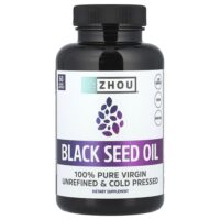 масло черного тмина, 60 растительных капсул — Zhou Nutrition