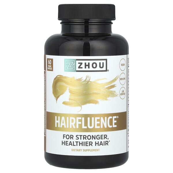 zho00614_v_54.jpg Hairfluence, премиум-формула роста волос, 60 вегетарианских капсул — Zhou Nutrition