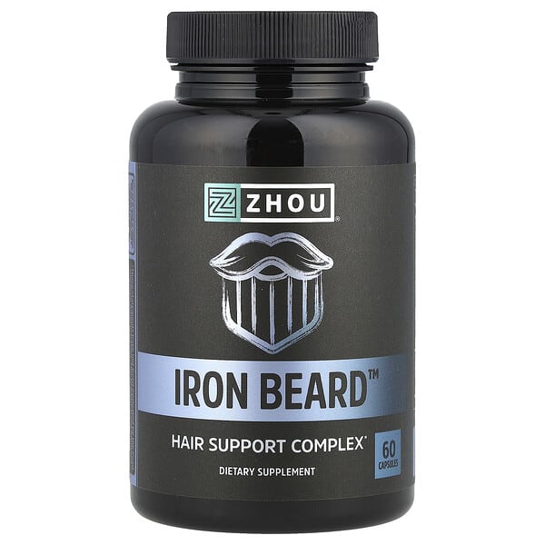 zho00617_v_48.jpg Iron Beard, 60 вегетарианских капсул — Zhou Nutrition