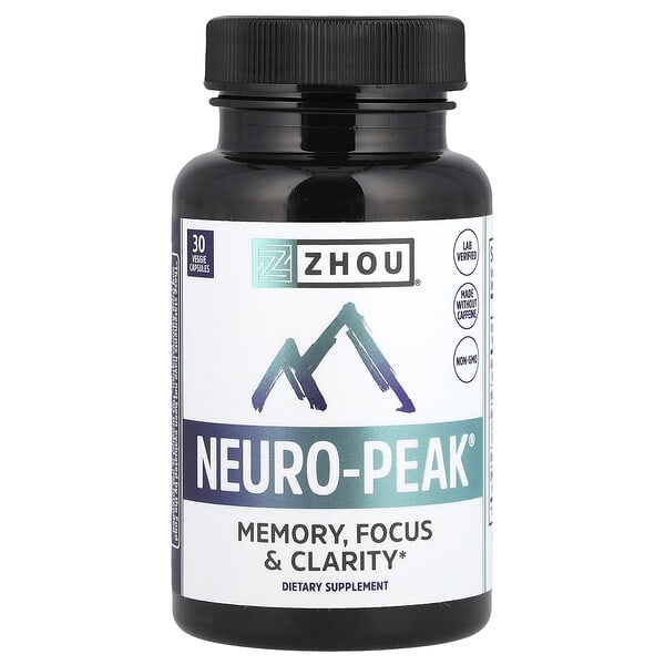 zho00626_v_50.jpg Neuro-Peak®, 30 растительных капсул — Zhou Nutrition
