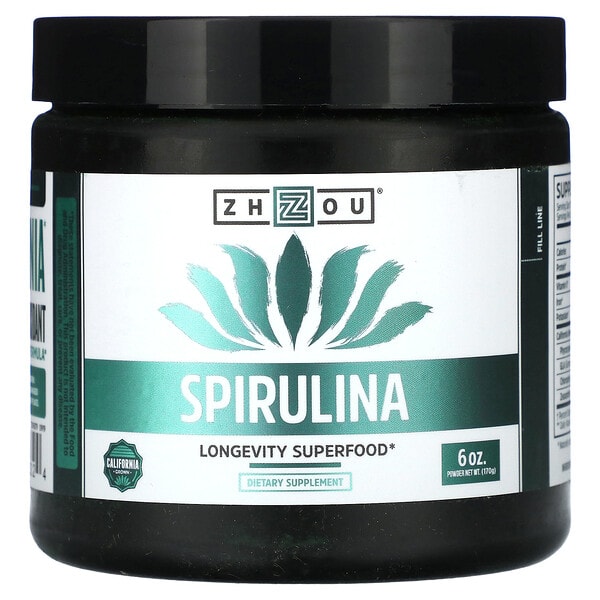 zho00632_v_38.jpg Спирулина, суперфуд для долголетия, 170 г (6 унций) — Zhou Nutrition