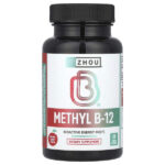 Methyl B-12, натуральная вишня, 5000 мкг, 60 микроладсов — Zhou Nutrition