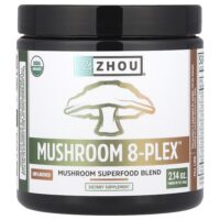 Порошок Mushroom 8-Plex™, без добавок, 60 г (2,14 унции) — Zhou Nutrition