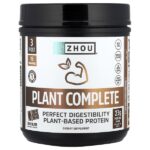 Plant Complete, растительный протеин для идеальной усвояемости, шоколад, 608 г (21,4 унции) — Zhou Nutrition