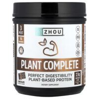 Plant Complete, растительный протеин для идеальной усвояемости, шоколад, 608 г (21,4 унции) — Zhou Nutrition