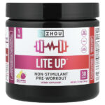 Lite Up™, предтренировочный комплекс без стимуляторов, со вкусом ягодного лимонада, 106 г (3,73 унции) — Zhou Nutrition