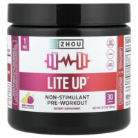 Lite Up™, предтренировочный комплекс без стимуляторов, со вкусом ягодного лимонада, 106 г (3,73 унции) — Zhou Nutrition