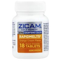 Ultra Cold Remedy, RapidMelts®, апельсиновый крем, 18 быстрорастворимых таблеток — Zicam