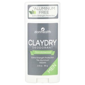 Men, ClayDry, дезодорант для мужчин, сандаловое дерево, 80 г (2,8 унции) — Zion Health