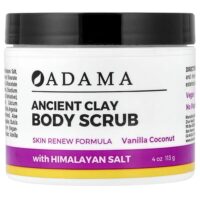 Adama, скраб для тела из древней глины, ваниль и кокос, 113 г (4 унции) — Zion Health