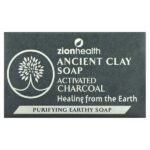 Кусковое мыло с древней глиной, активированный уголь, 170 г (6 унций) — Zion Health