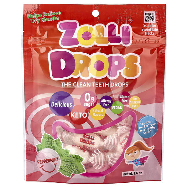 zlp00351_v_9.jpg Zolli Drops, The Clean Teeth Drops™, со вкусом перечной мяты, 50 мл (1,6 унции) — Zollipops