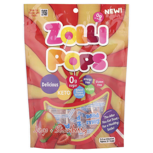 zlp73360_v_2.jpg Suckers, манго и клубника, 147 г (5,2 унции) — Zollipops