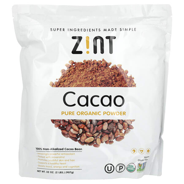 znt02037_v_8.jpg чистый органический какао-порошок, 907 г (32 унции) — Zint