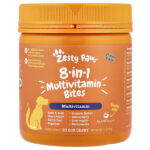 Multivitamin Bites, 8 в 1, для собак всех возрастов, со вкусом курицы, 90 жевательных таблеток, 315 г (11,1 унции) — Zesty Paws