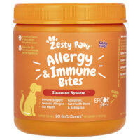 Allergy & Immune Bites, для собак, для всех возрастов, баранина, 90 жевательных таблеток, 315 г (11,1 унции) — Zesty Paws