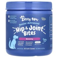 Senior Advanced, Bites, добавка для бедер и суставов, со вкусом курицы, 90 жевательных таблеток, 315 г (11,1 унции) — Zesty Paws