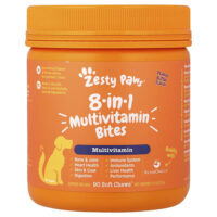 Multivitamin Bites, 8 в 1, для собак всех возрастов, с арахисовым маслом, 90 жевательных таблеток, 315 г (11,1 унции) — Zesty Paws