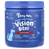 Senior Advanced, Vision Bites, для собак, курица, 90 жевательных таблеток, 315 г (11,1 унции) — Zesty Paws