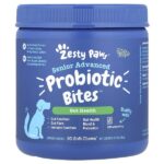 Senior Advanced Probiotic Bites™, для собак, для пожилых людей, курица, 90 жевательных таблеток, 315 г (11,1 унции) — Zesty Paws