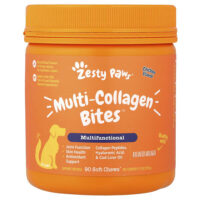Multi-Collagen Bites™, многофункциональный комплекс, для собак всех возрастов, со вкусом курицы, 90 жевательных таблеток, 315 г (11,1 унции) — Zesty Paws