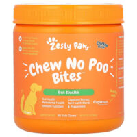 Chew No Poo Bites, добавка для здоровья кишечника, для собак, со вкусом курицы, 90 жевательных таблеток, 360 г (12,7 унции) — Zesty Paws