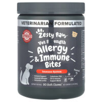 Vet Strength Allergy & Immune Bites, для собак, для всех возрастов, копченый сыр, 90 жевательных таблеток, 360 г (12,6 унции) — Zesty Paws