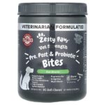 Vet Strength, после укусов с пробиотиками, для собак всех возрастов, со вкусом курицы и овощей, 90 мягких жевательных таблеток, 360 г (12,6 унции) — Zesty Paws