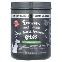 Vet Strength, после укусов с пробиотиками, для собак всех возрастов, со вкусом курицы и овощей, 90 мягких жевательных таблеток, 360 г (12,6 унции) — Zesty Paws