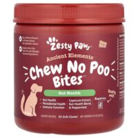 Ancient Elements®, Chew No Poo Bites™, для собак, для всех возрастов, бизон, 90 жевательных таблеток, 297 г (10,4 унции) — Zesty Paws