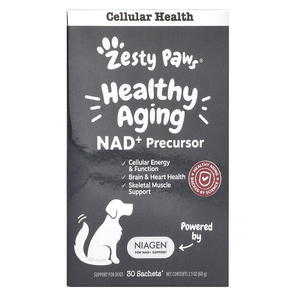 ztp59416_v_18.jpg Healthy Aging, прекурсор НАД +, для собак, 30 пакетиков, 60 г (2,1 унции) — Zesty Paws