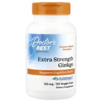 Гинкго, 120 мг, 120 вегетарианских капсул — doctor's best