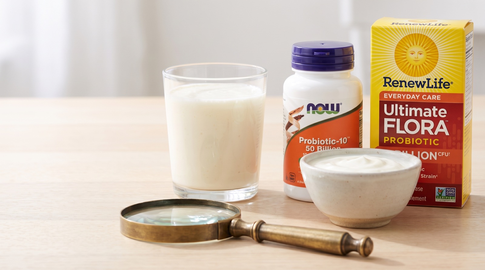 Пробиотики с лакто- и бифидобактериями: NOW Probiotic-10 и Renew Life